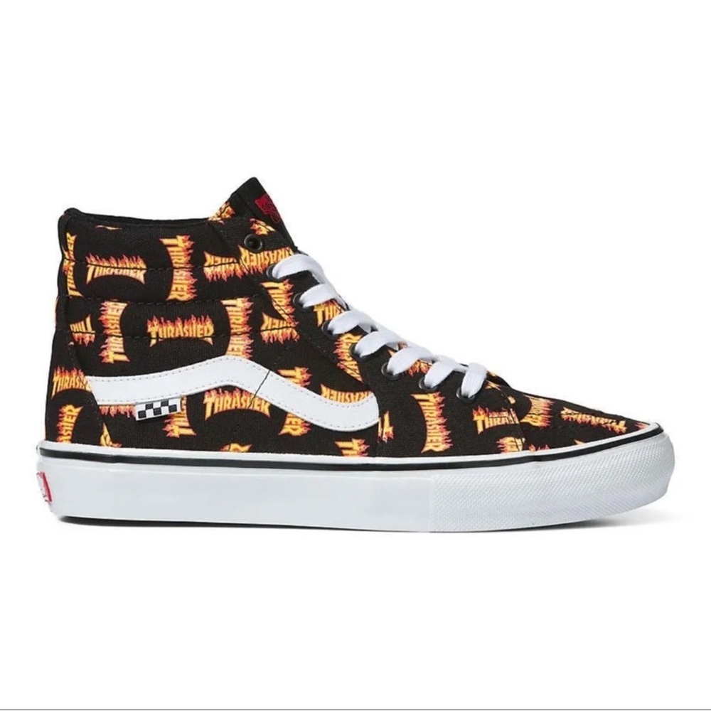 Vans X Thrasher Skate Sk8-Hi Shoe(Black/Multi), size 6